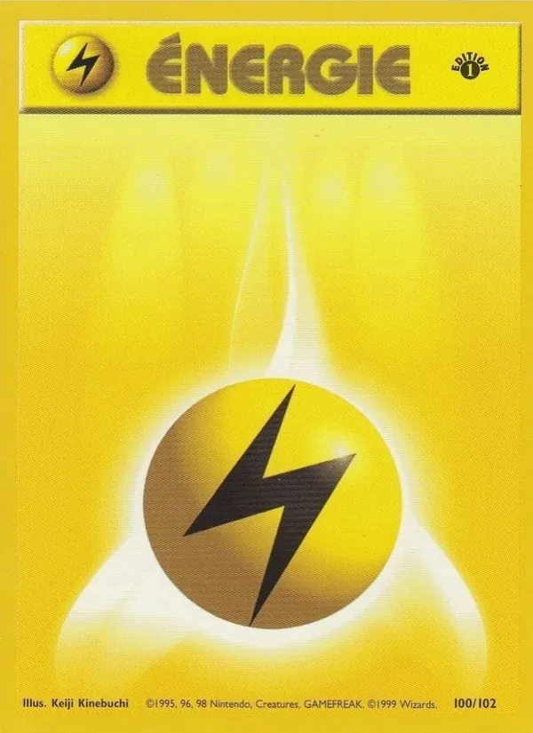 Carte Pokémon Énergie Électrique de l'extension Set de Base