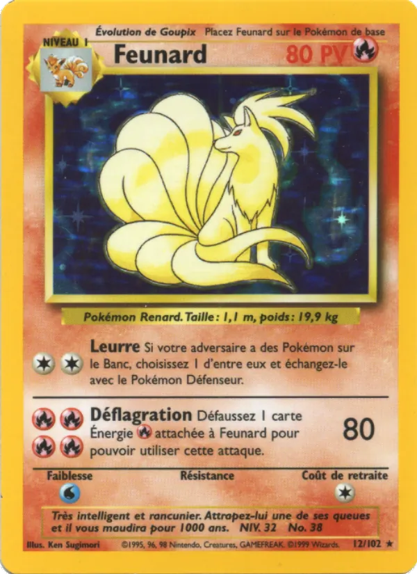 Carte Pokémon Feunard de l'extension Set de Base