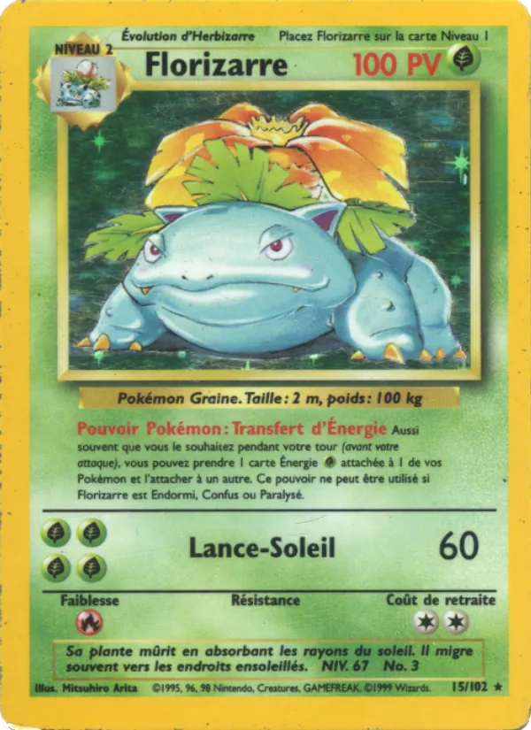 Carte Pokémon Florizarre de l'extension Set de Base