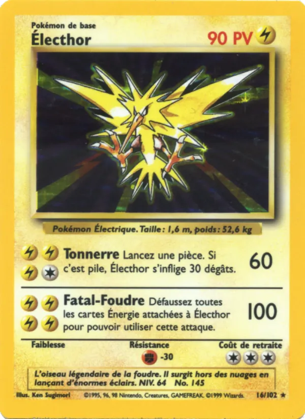 Carte Pokémon Électhor de l'extension Set de Base