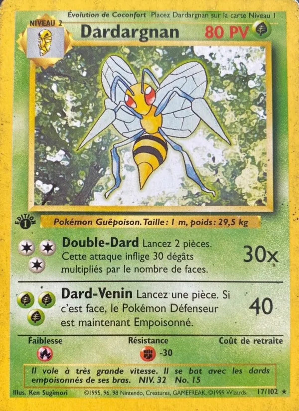 Carte Pokémon Dardargnan de l'extension Set de Base
