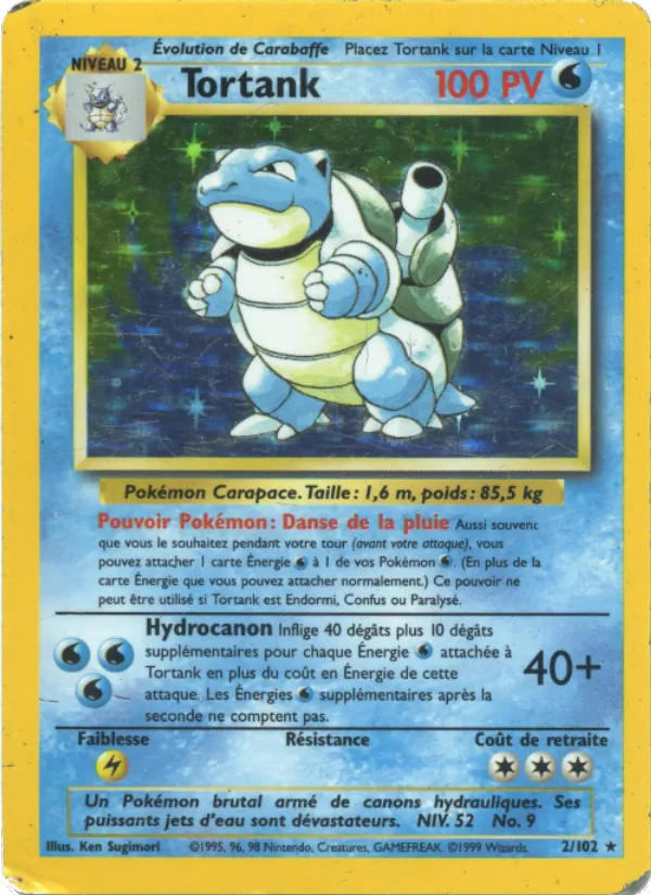 Carte Pokémon Tortank de l'extension Set de Base