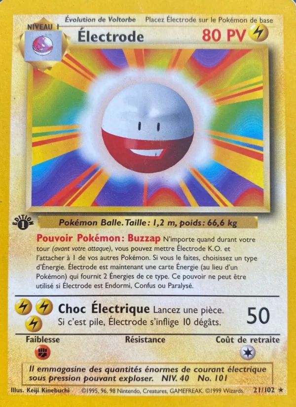 Carte Pokémon Électrode de l'extension Set de Base