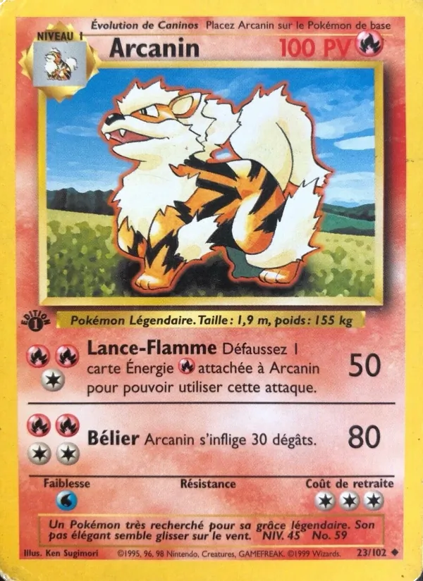 Carte Pokémon Arcanin de l'extension Set de Base