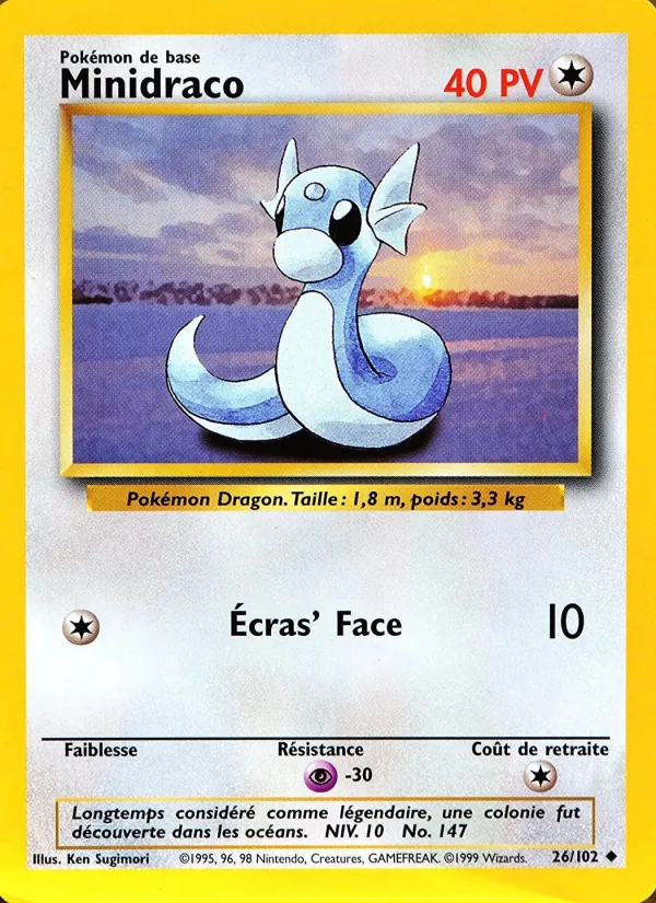 Carte Pokémon Minidraco de l'extension Set de Base