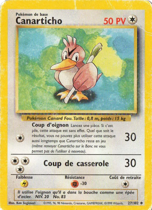 Carte Pokémon Canarticho de l'extension Set de Base