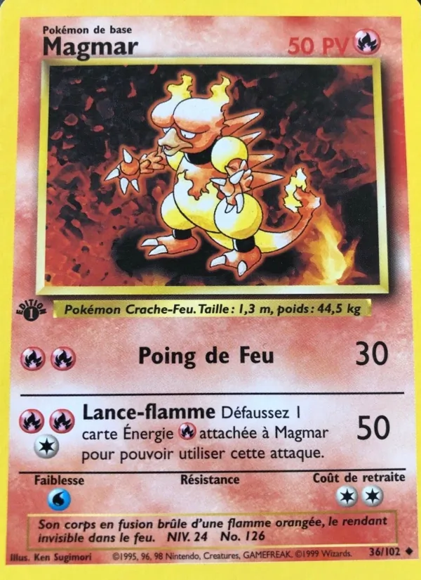 Carte Pokémon Magmar de l'extension Set de Base