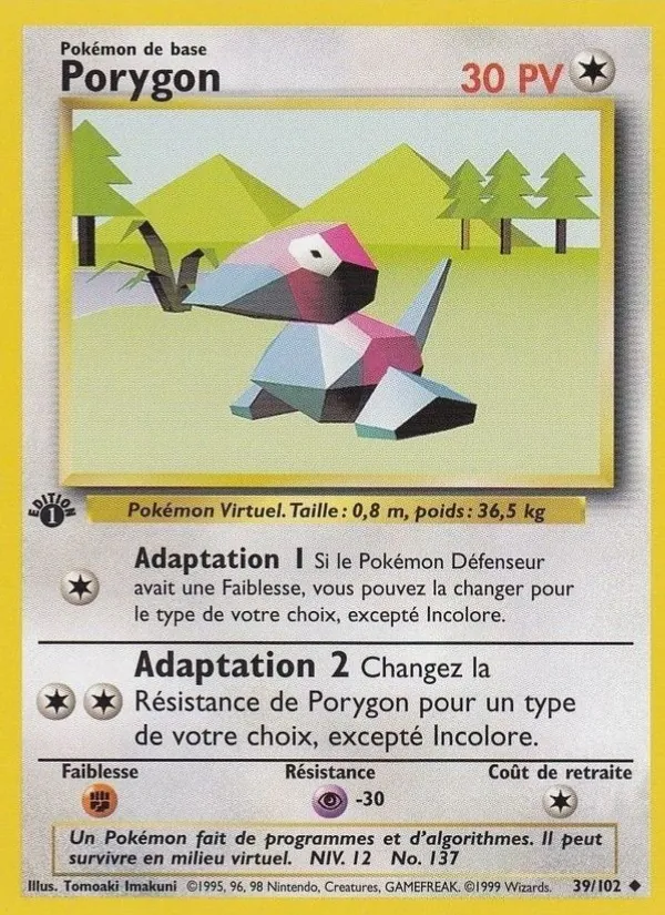Carte Pokémon Porygon de l'extension Set de Base