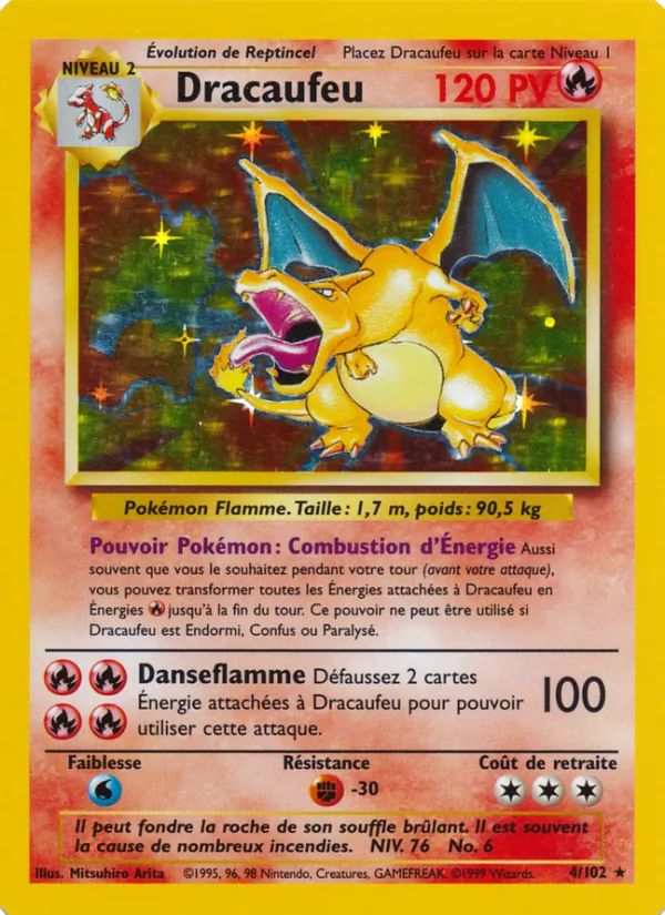 Carte Pokémon Dracaufeu de l'extension Set de Base