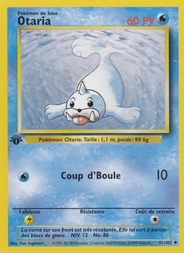 Carte Pokémon Otaria de l'extension Set de Base