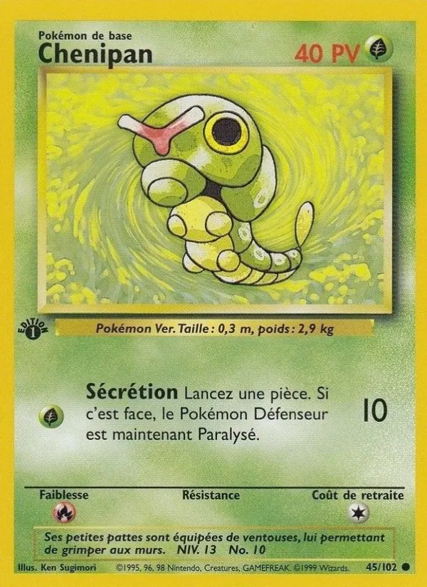 Carte Pokémon Chenipan de l'extension Set de Base