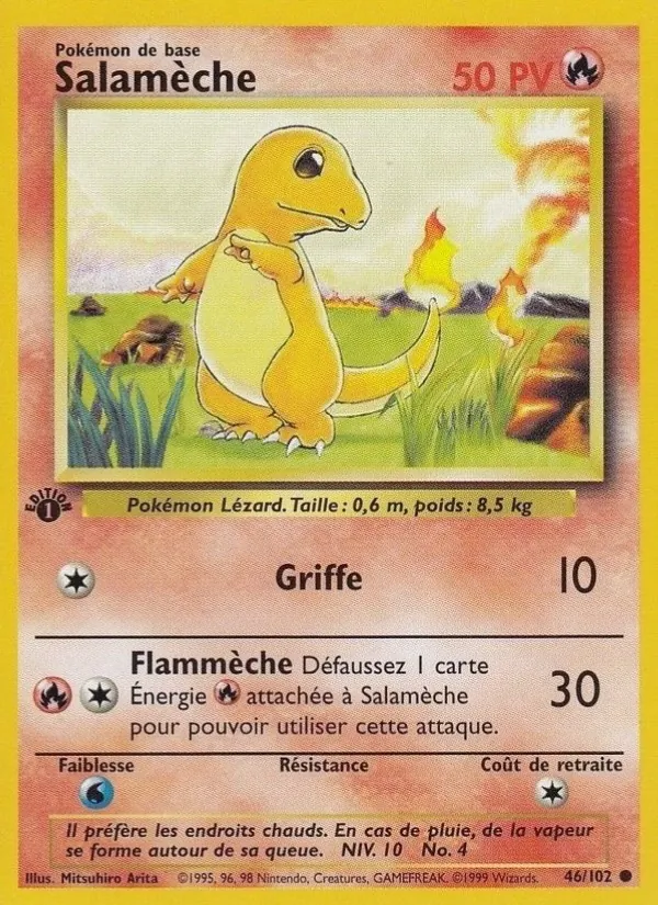 Carte Pokémon Salamèche de l'extension Set de Base
