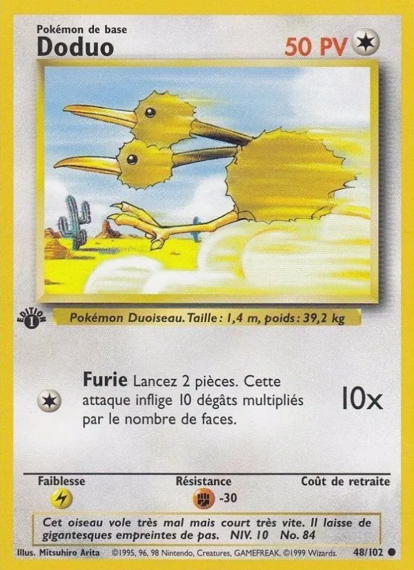 Carte Pokémon Doduo de l'extension Set de Base