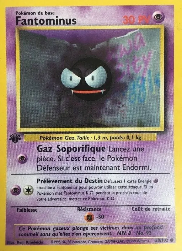 Carte Pokémon Fantominus de l'extension Set de Base