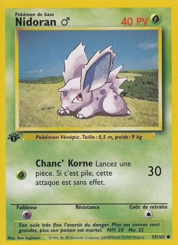 Carte Pokémon Nidoran ♂ de l'extension Set de Base