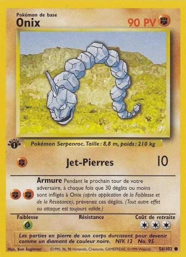 Carte Pokémon Onix de l'extension Set de Base