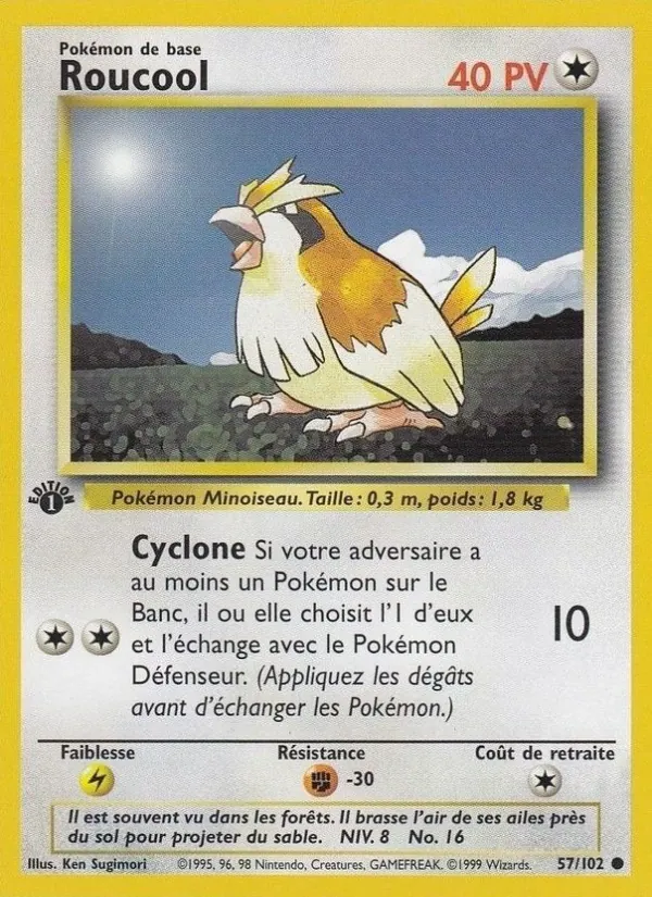 Carte Pokémon Roucool de l'extension Set de Base