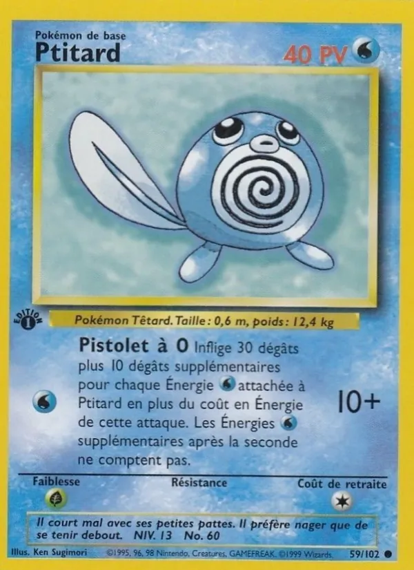 Carte Pokémon Ptitard de l'extension Set de Base