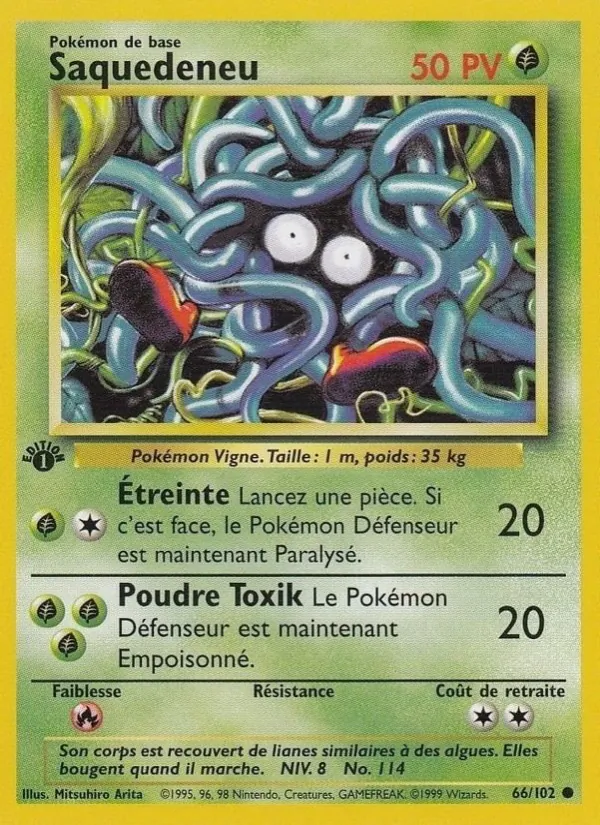 Carte Pokémon Saquedeneu de l'extension Set de Base