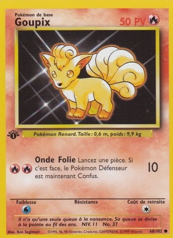 Carte Pokémon Goupix de l'extension Set de Base