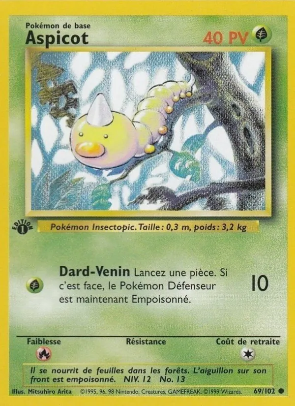 Carte Pokémon Aspicot de l'extension Set de Base