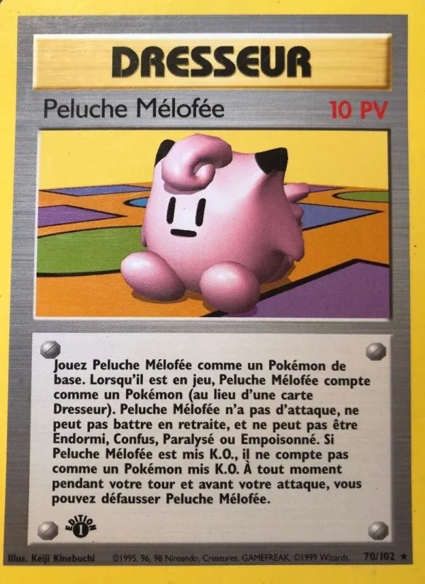 Carte Pokémon Peluche Mélofée de l'extension Set de Base