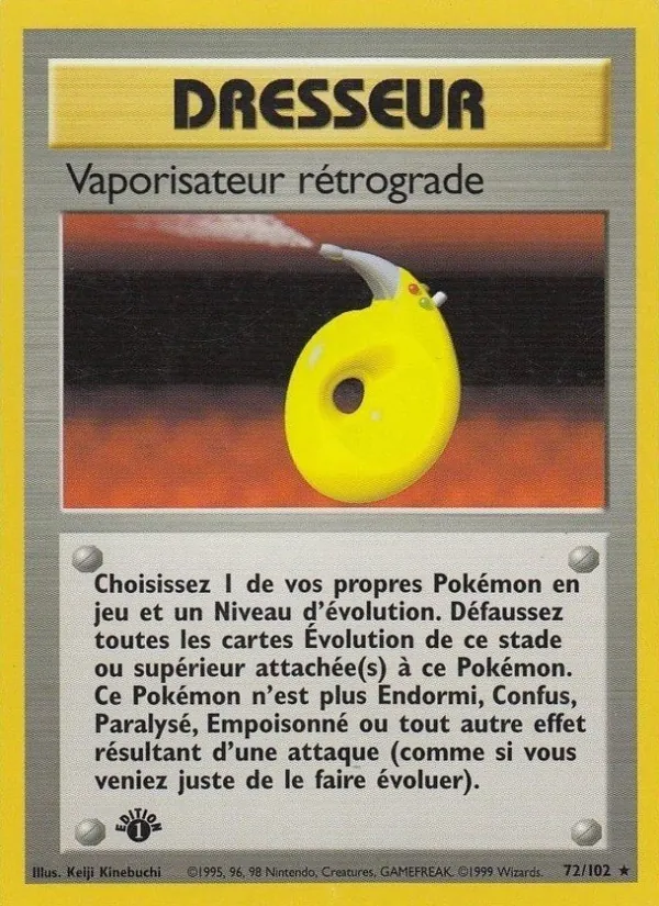 Carte Pokémon Vaporisateur rétrograde de l'extension Set de Base