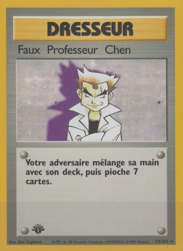 Carte Pokémon Faux Professeur Chen de l'extension Set de Base