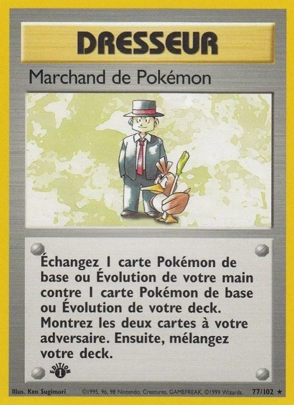 Carte Pokémon Marchand de Pokémon de l'extension Set de Base