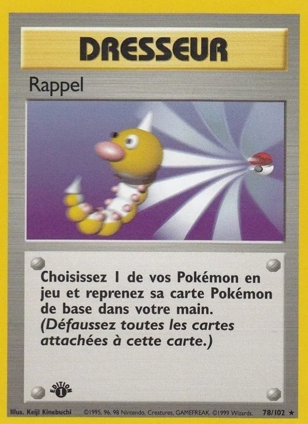 Carte Pokémon Rappel de l'extension Set de Base