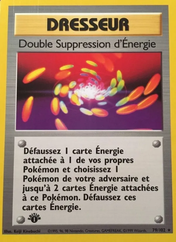 Carte Pokémon Double Suppression d'Énergie de l'extension Set de Base