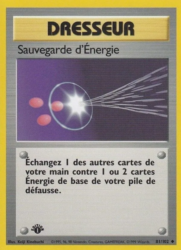 Carte Pokémon Sauvegarde d'Énergie de l'extension Set de Base