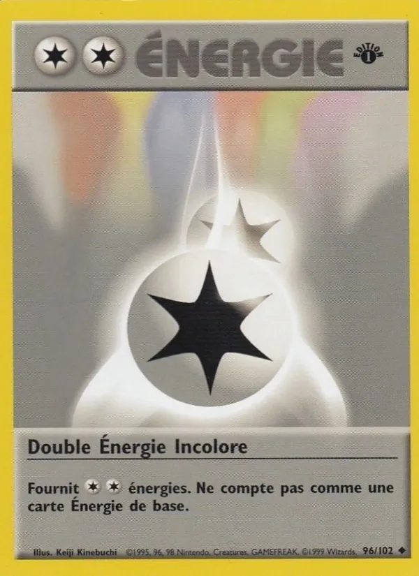 Carte Pokémon Double Énergie Incolore de l'extension Set de Base