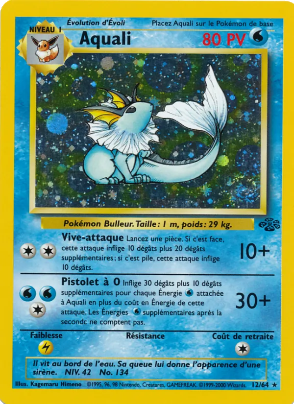 Carte Pokémon Aquali de l'extension Jungle