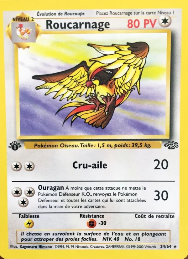 Carte Pokémon Roucarnage de l'extension Jungle