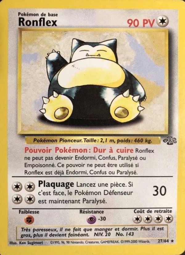 Carte Pokémon Ronflex de l'extension Jungle