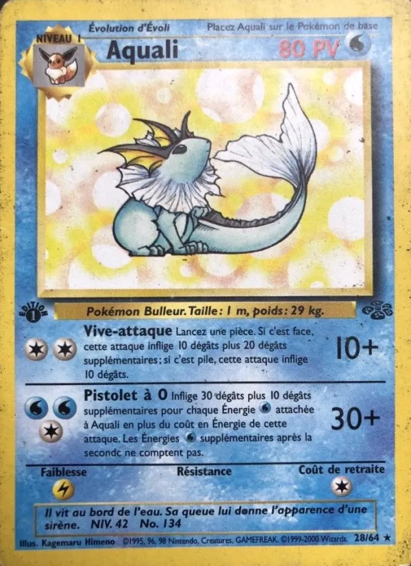 Carte Pokémon Aquali de l'extension Jungle