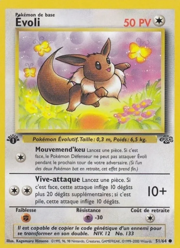 Carte Pokémon Évoli de l'extension Jungle