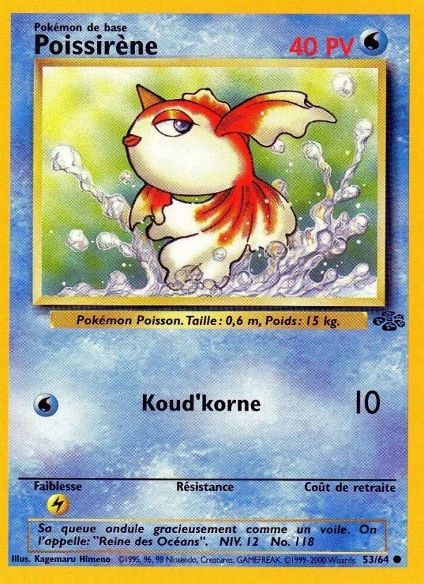Carte Pokémon Poissirène de l'extension Jungle