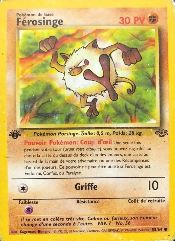 Carte Pokémon Férosinge de l'extension Jungle