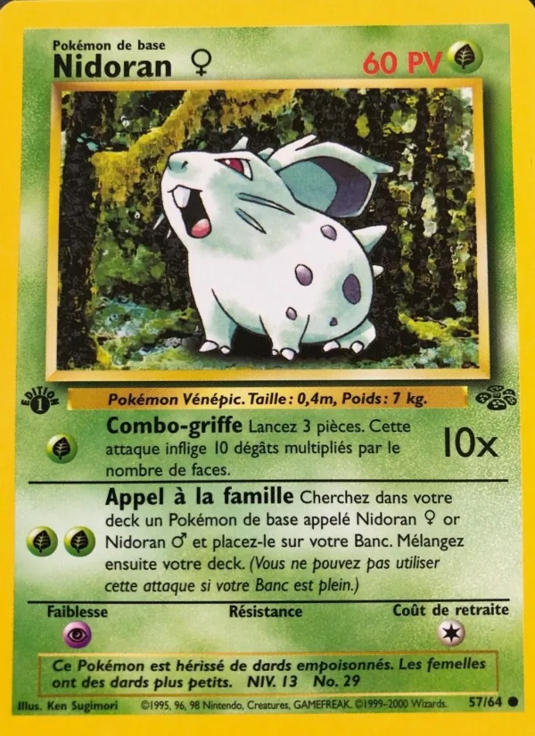 Carte Pokémon Nidoran ♀ de l'extension Jungle
