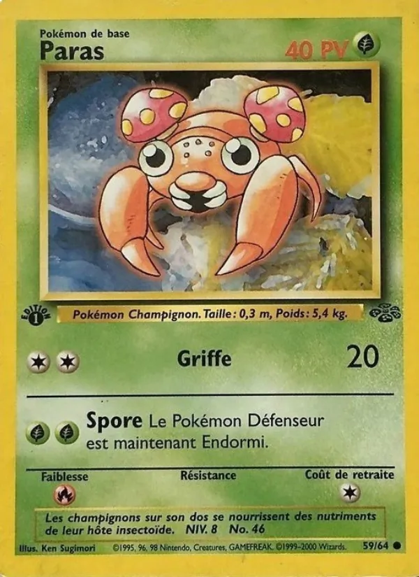 Carte Pokémon Paras de l'extension Jungle