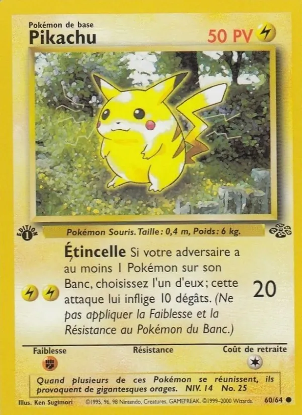 Carte Pokémon Pikachu de l'extension Jungle