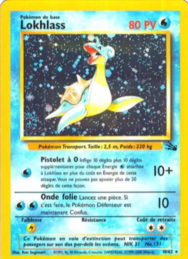 Carte Pokémon Lokhlass de l'extension Fossile