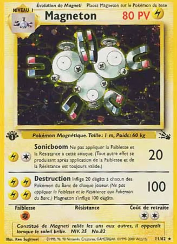 Carte Pokémon Magnéton de l'extension Fossile