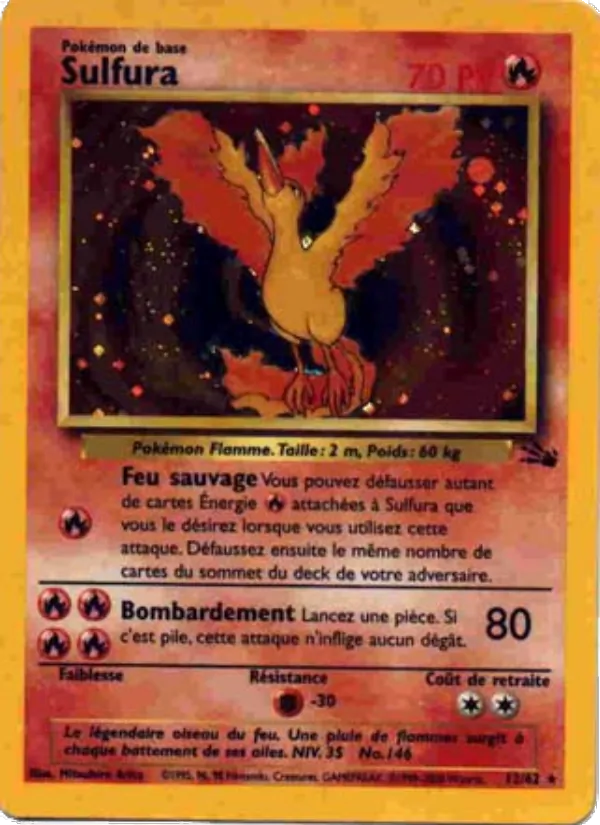 Carte Pokémon Sulfura de l'extension Fossile