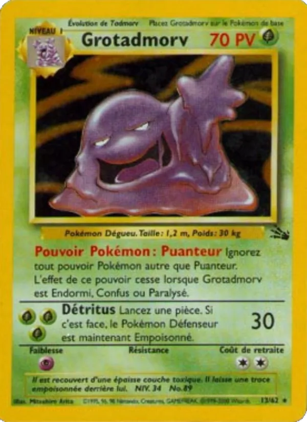 Carte Pokémon Grotadmorv de l'extension Fossile