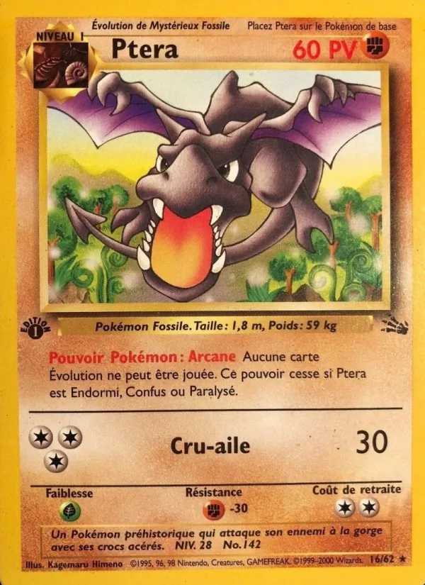 Carte Pokémon Ptéra de l'extension Fossile