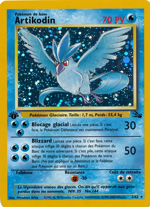 Carte Pokémon Artikodin de l'extension Fossile