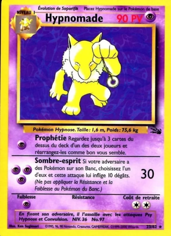Carte Pokémon Hypnomade de l'extension Fossile